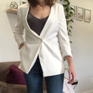 H&M White Blazer Boyfriend fit size 4